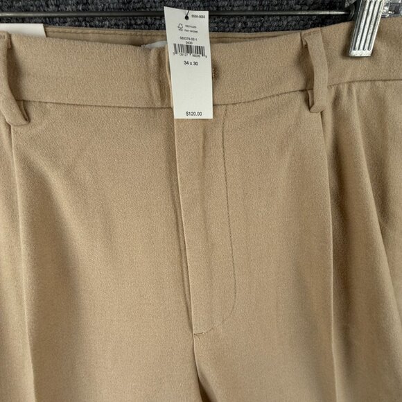 NWT Banana Republic Brushed Pleated Pant Men 34x30 Tapered Leg Relaxed Fit - Picture 9 of 16